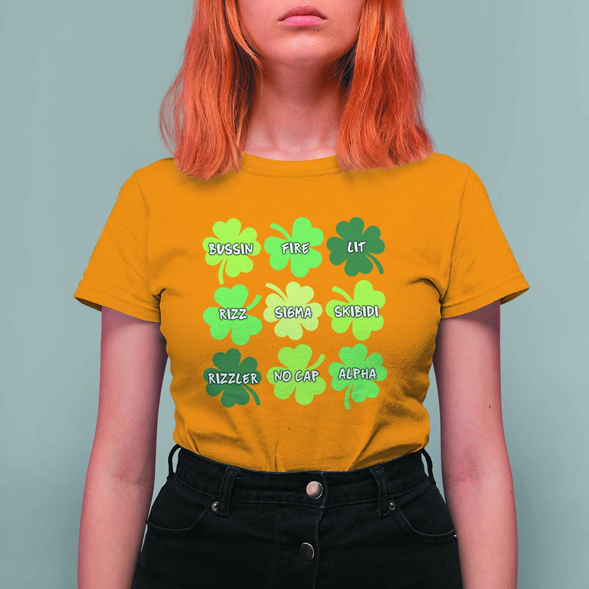 Funny St. Patrick's Day T Shirt For Women Lit Rizz Sigma Skibidi Rizzler No Cap Alpha