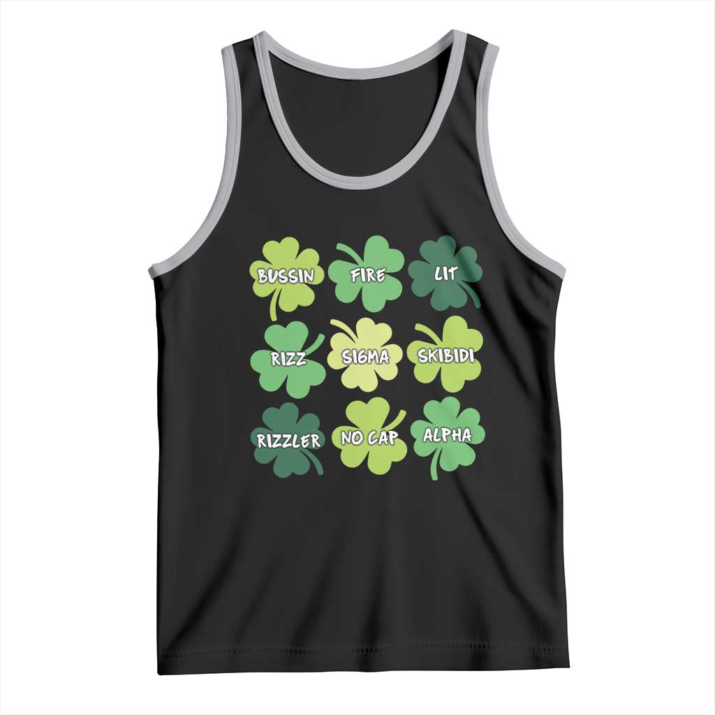 Funny St. Patrick's Day Tank Top Lit Rizz Sigma Skibidi Rizzler No Cap Alpha