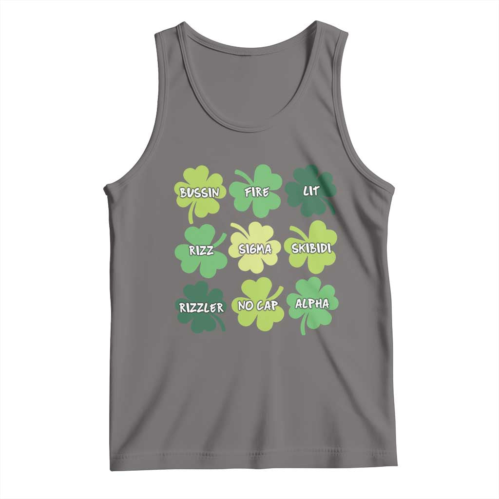 Funny St. Patrick's Day Tank Top Lit Rizz Sigma Skibidi Rizzler No Cap Alpha