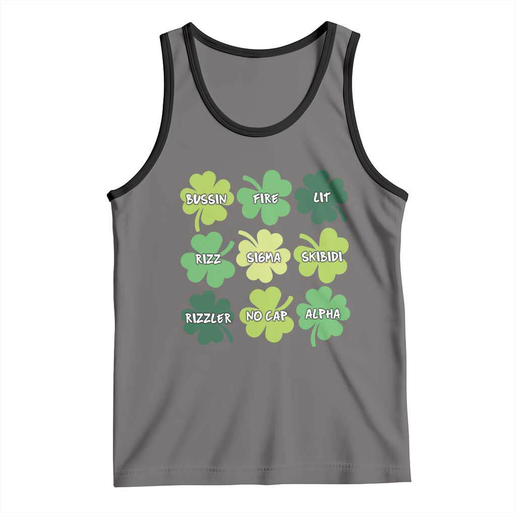 Funny St. Patrick's Day Tank Top Lit Rizz Sigma Skibidi Rizzler No Cap Alpha