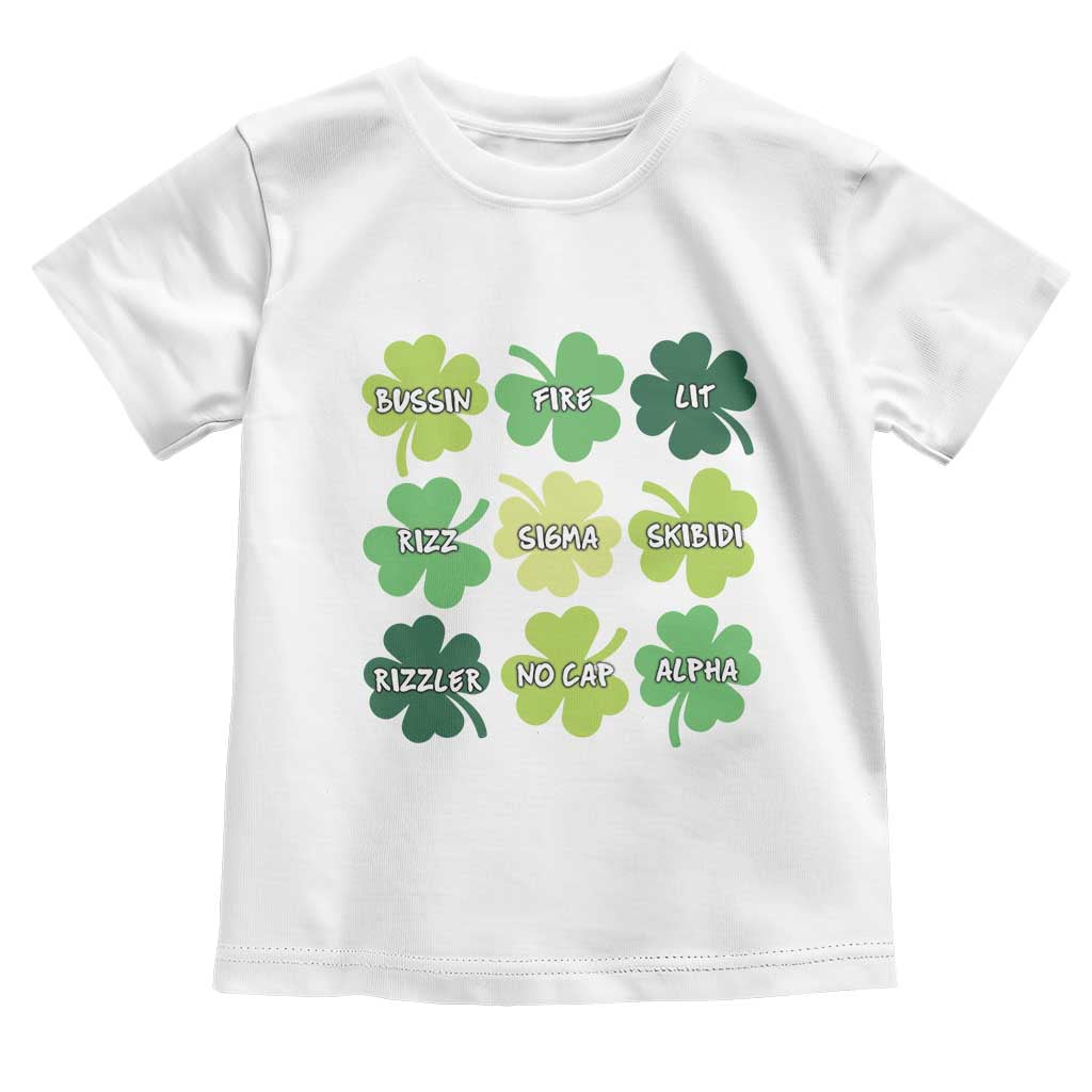 Funny St. Patrick's Day Toddler T Shirt Lit Rizz Sigma Skibidi Rizzler No Cap Alpha