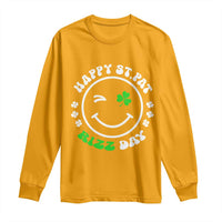 Funny St. Patrick's Day Long Sleeve Shirt Happy St Pat Rizz Day Shamrock Lucky Face