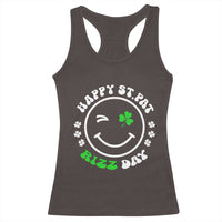 Funny St. Patrick's Day Racerback Tank Top Happy St Pat Rizz Day Shamrock Lucky Face