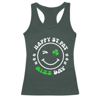 Funny St. Patrick's Day Racerback Tank Top Happy St Pat Rizz Day Shamrock Lucky Face
