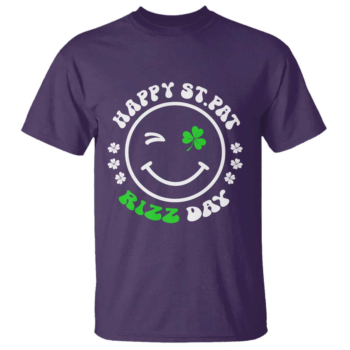 Funny St. Patrick's Day T Shirt Happy St Pat Rizz Day Shamrock Lucky Face