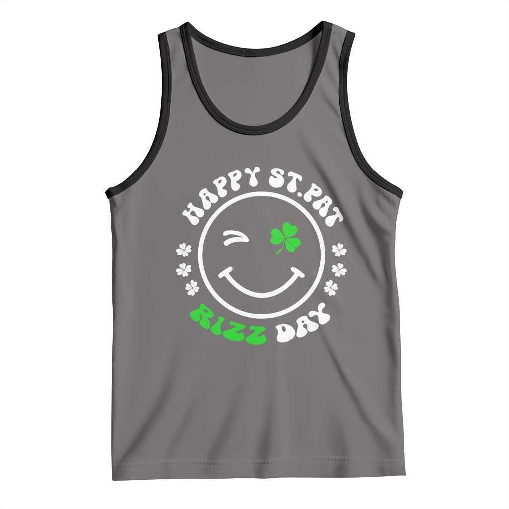 Funny St. Patrick's Day Tank Top Happy St Pat Rizz Day Shamrock Lucky Face