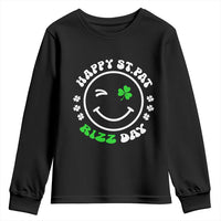 Funny St. Patrick's Day Youth Sweatshirt Happy St Pat Rizz Day Shamrock Lucky Face