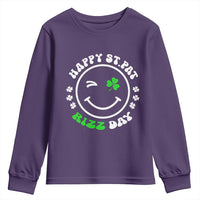 Funny St. Patrick's Day Youth Sweatshirt Happy St Pat Rizz Day Shamrock Lucky Face