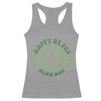 Funny St. Patrick's Day Racerback Tank Top Happy St Pat Rizz Day Lucky Shamrock Face