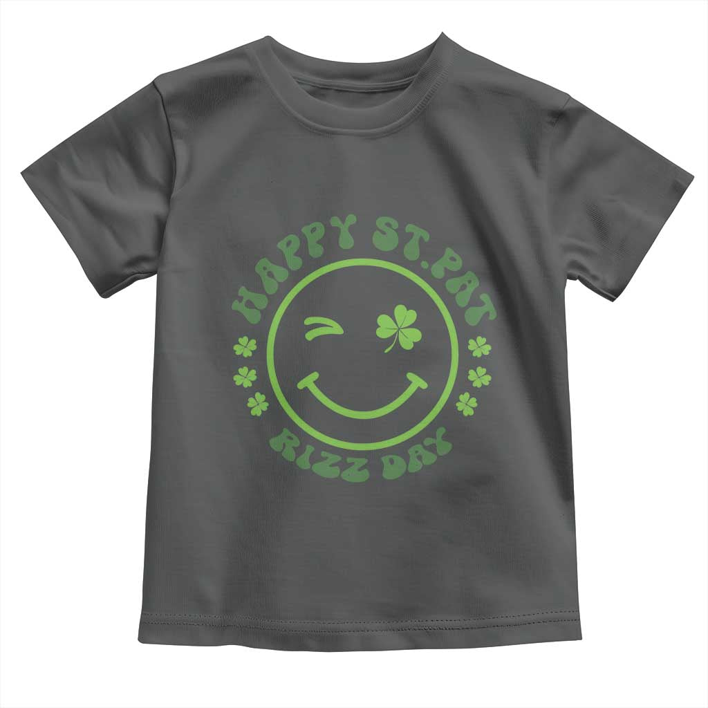 Funny St. Patrick's Day Toddler T Shirt Happy St Pat Rizz Day Lucky Shamrock Face