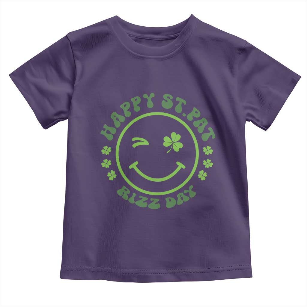 Funny St. Patrick's Day Toddler T Shirt Happy St Pat Rizz Day Lucky Shamrock Face
