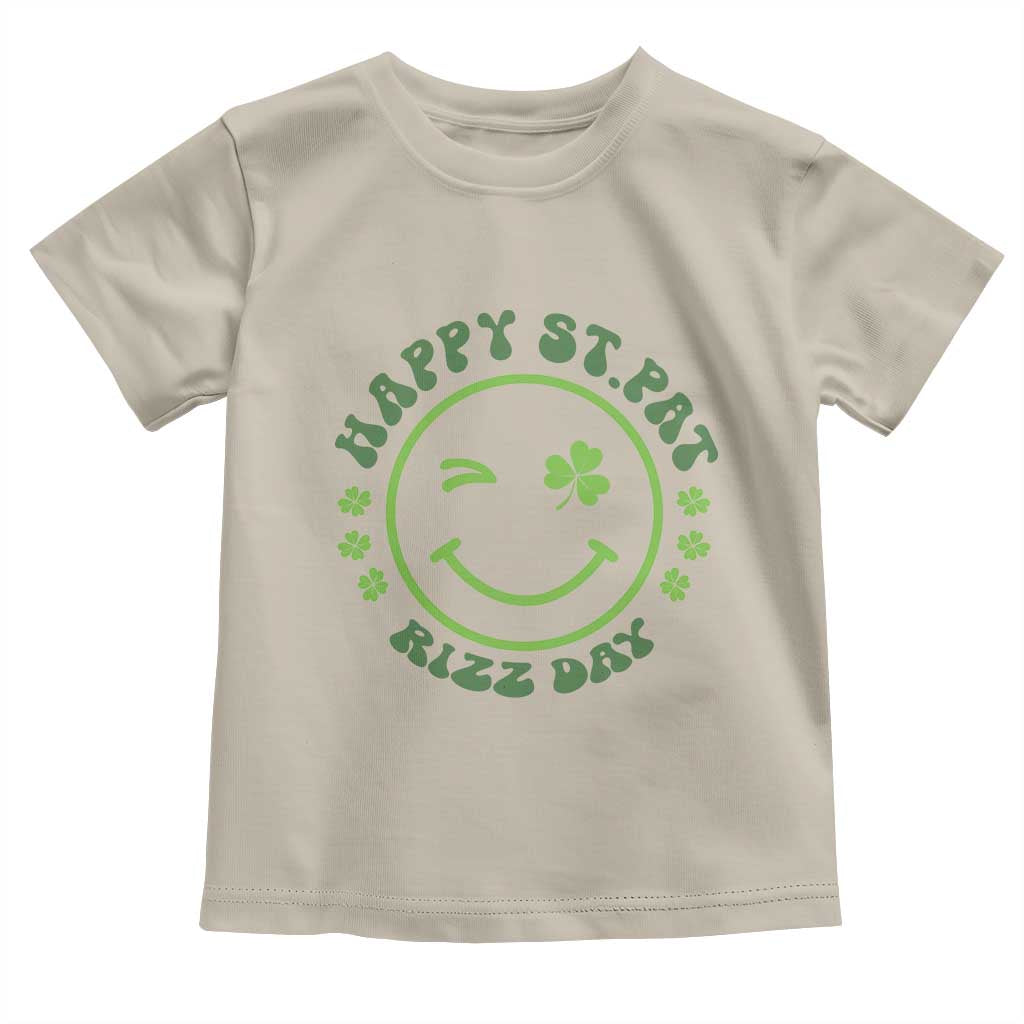 Funny St. Patrick's Day Toddler T Shirt Happy St Pat Rizz Day Lucky Shamrock Face