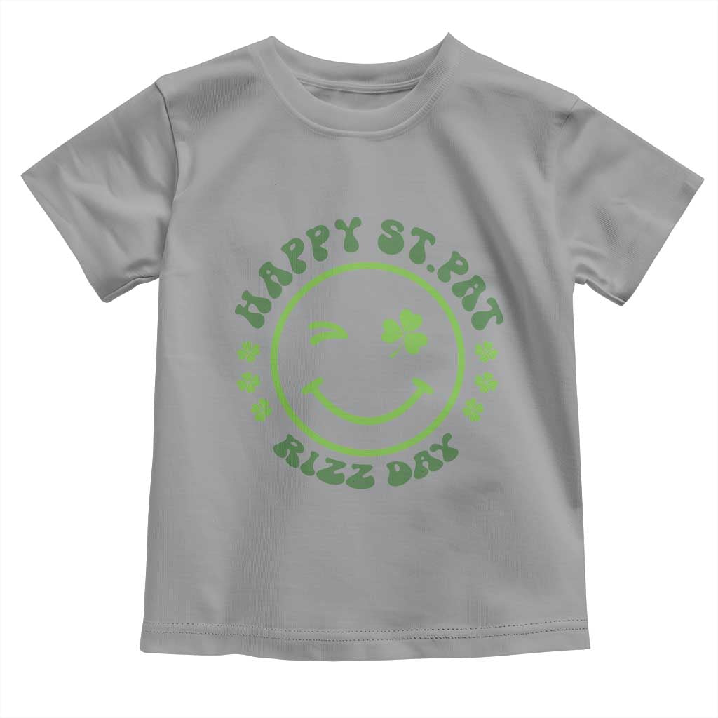 Funny St. Patrick's Day Toddler T Shirt Happy St Pat Rizz Day Lucky Shamrock Face