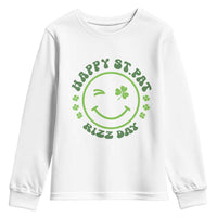 Funny St. Patrick's Day Youth Sweatshirt Happy St Pat Rizz Day Lucky Shamrock Face