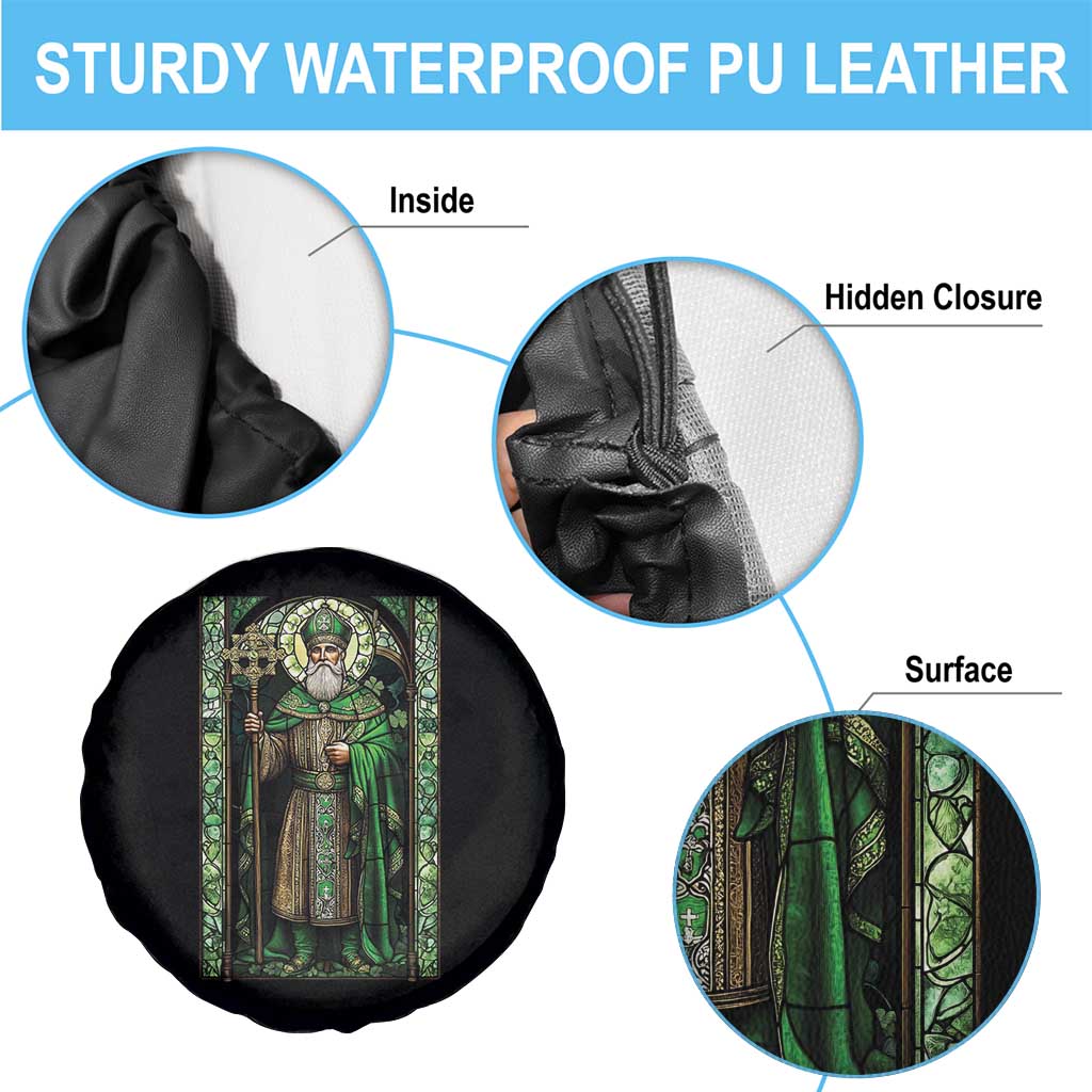 St. Patrick's Day Spare Tire Cover Saint Patrick Art Aesthetic Stained Glass