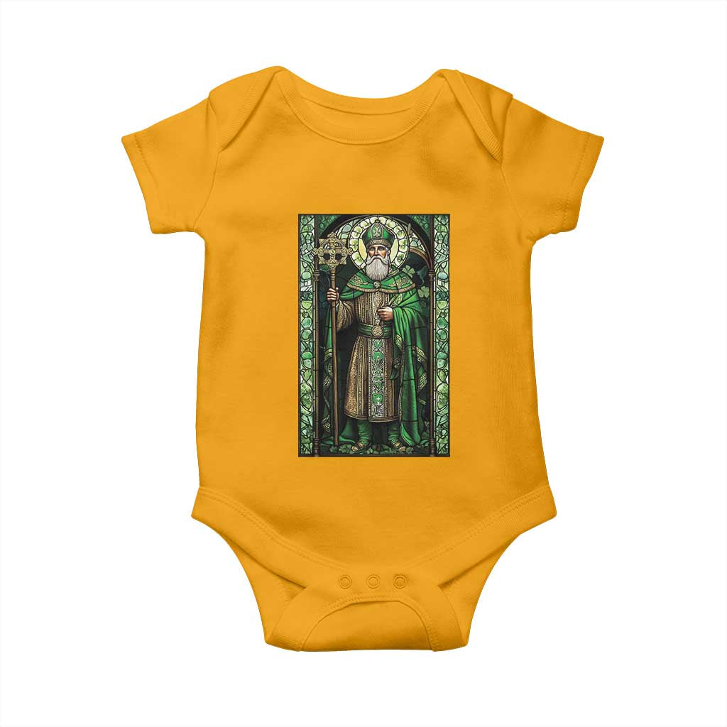St. Patrick's Day Baby Onesie Saint Patrick Art Aesthetic Stained Glass