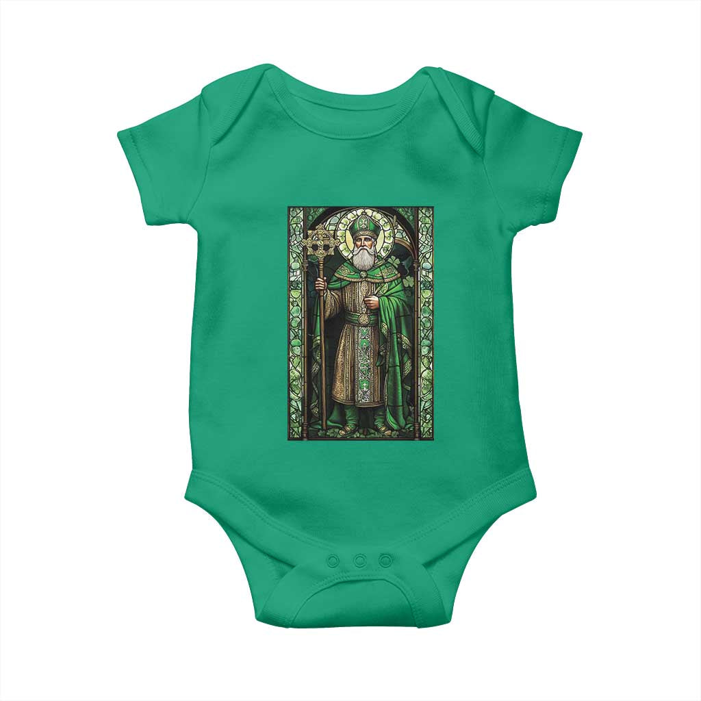 St. Patrick's Day Baby Onesie Saint Patrick Art Aesthetic Stained Glass