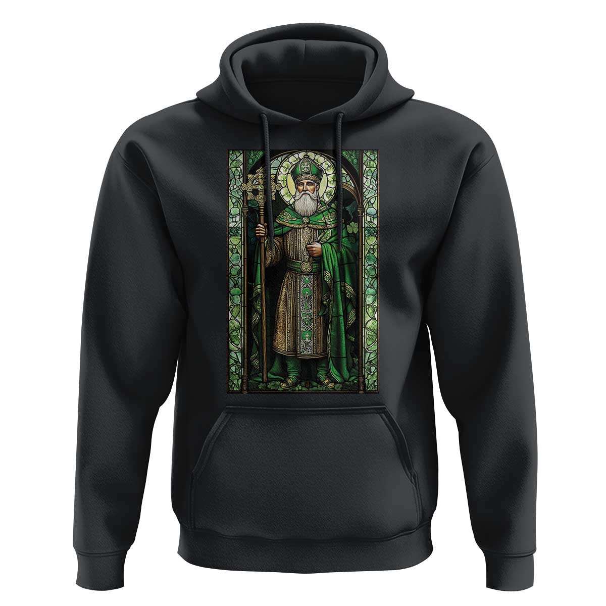 St. Patrick's Day Hoodie Saint Patrick Art Aesthetic Stained Glass