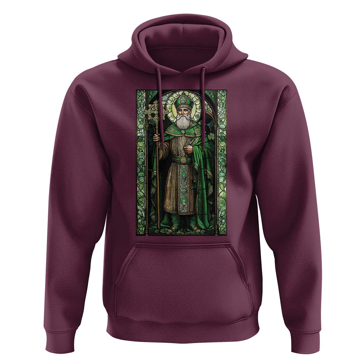St. Patrick's Day Hoodie Saint Patrick Art Aesthetic Stained Glass