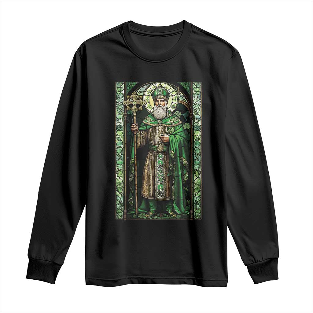 St. Patrick's Day Long Sleeve Shirt Saint Patrick Art Aesthetic Stained Glass