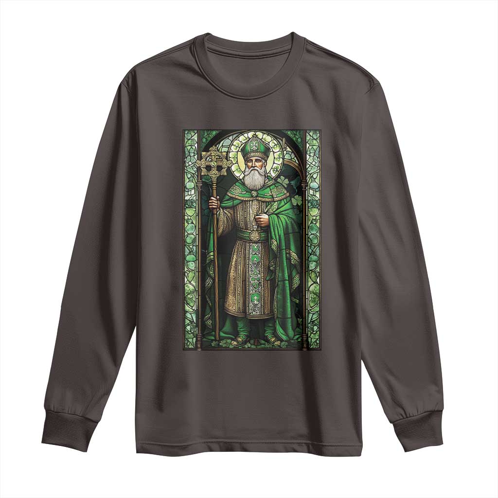 St. Patrick's Day Long Sleeve Shirt Saint Patrick Art Aesthetic Stained Glass