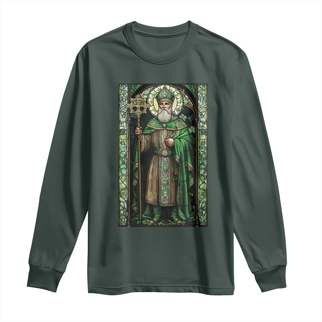 St. Patrick's Day Long Sleeve Shirt Saint Patrick Art Aesthetic Stained Glass