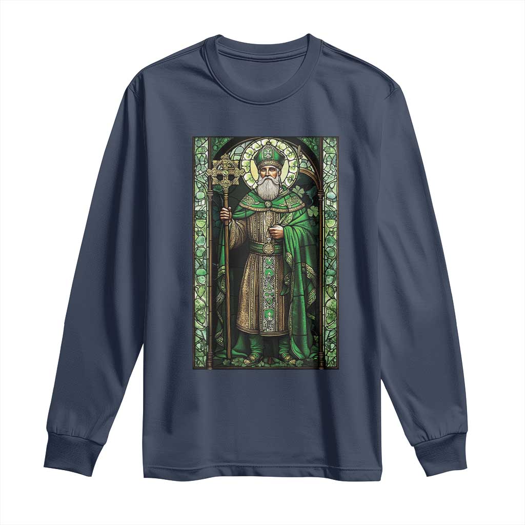 St. Patrick's Day Long Sleeve Shirt Saint Patrick Art Aesthetic Stained Glass