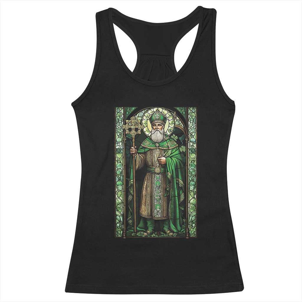 St. Patrick's Day Racerback Tank Top Saint Patrick Art Aesthetic Stained Glass
