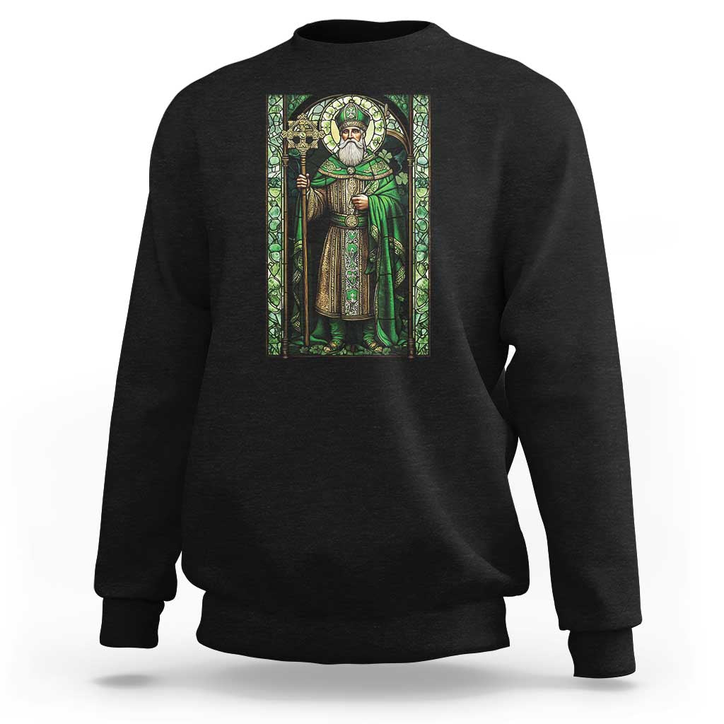 St. Patrick's Day Sweatshirt Saint Patrick Art Aesthetic Stained Glass