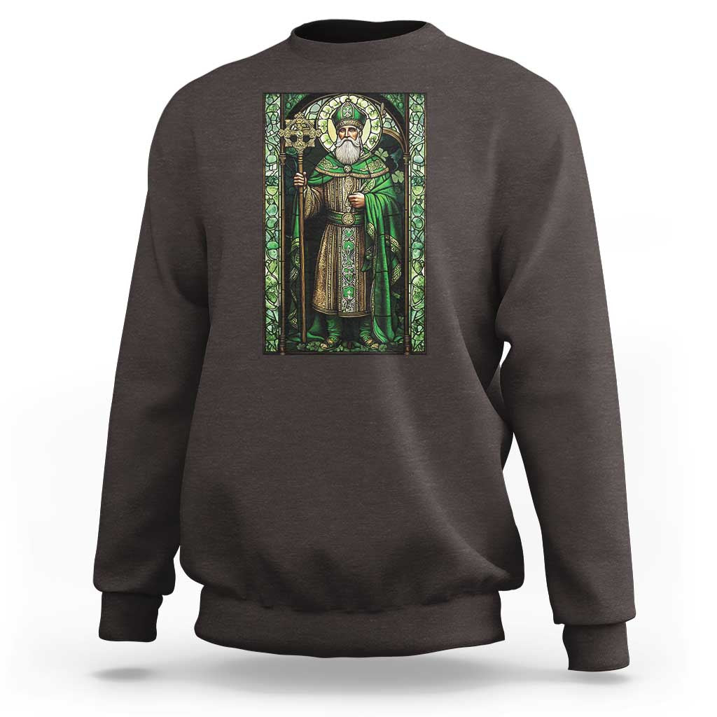 St. Patrick's Day Sweatshirt Saint Patrick Art Aesthetic Stained Glass