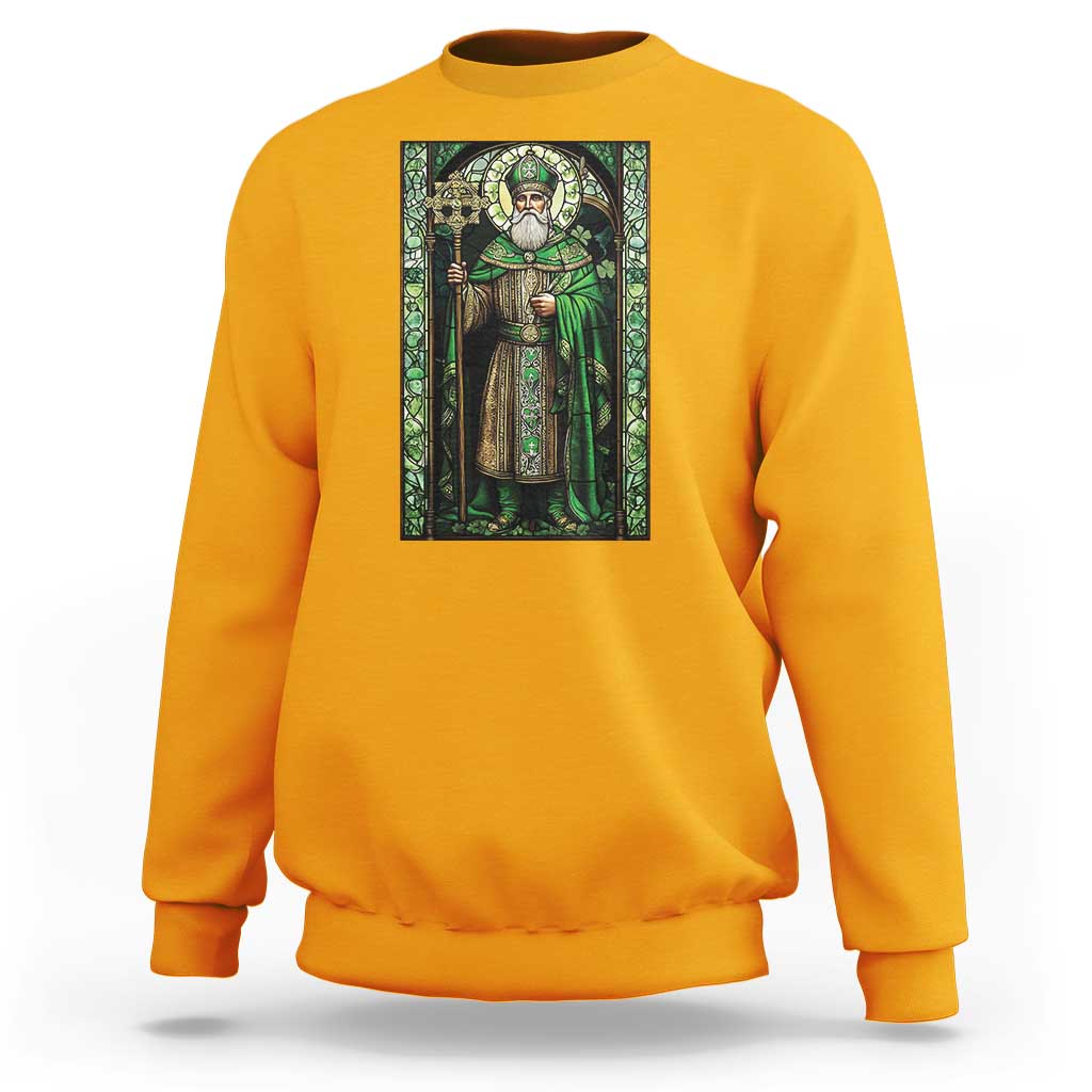 St. Patrick's Day Sweatshirt Saint Patrick Art Aesthetic Stained Glass