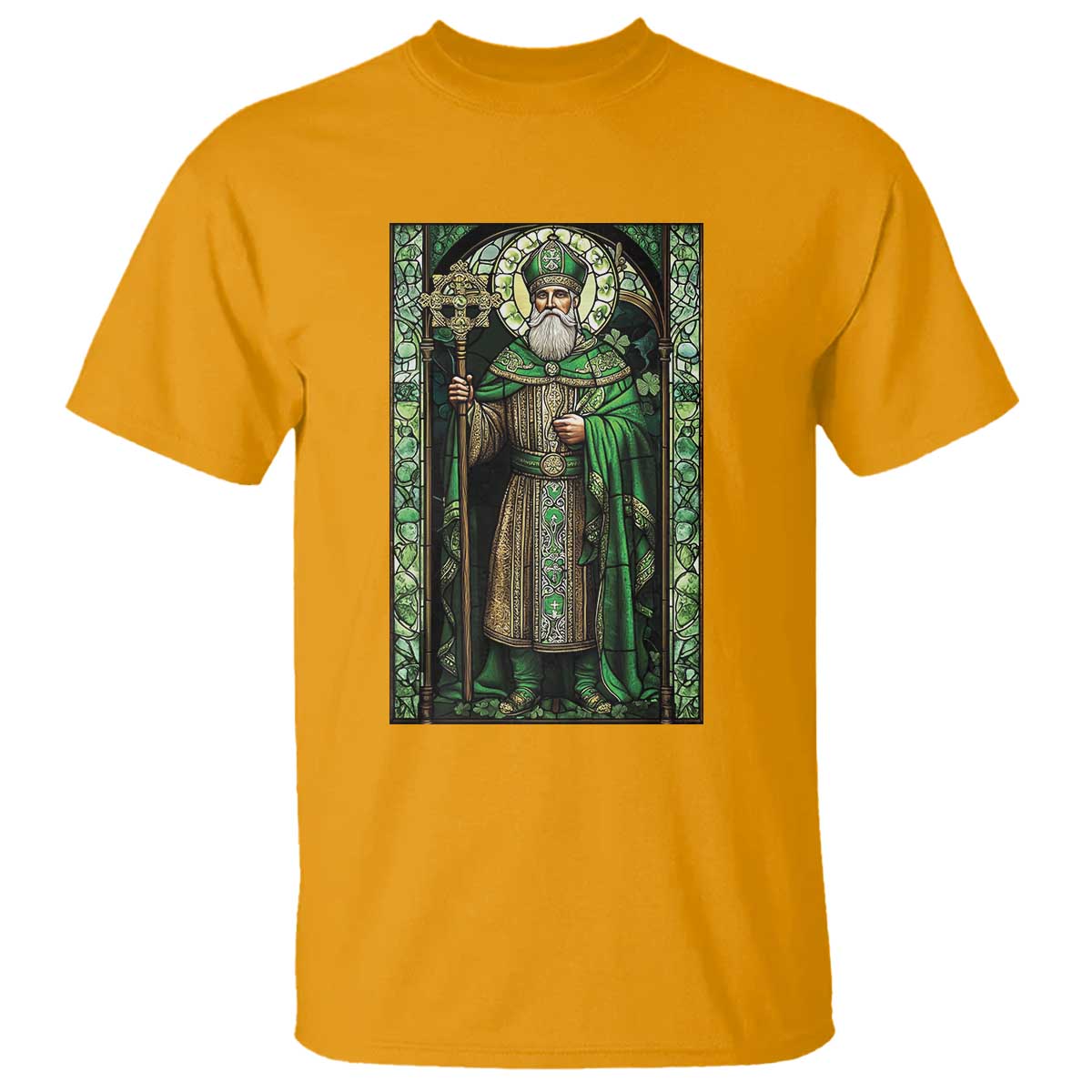 St. Patrick's Day T Shirt Saint Patrick Art Aesthetic Stained Glass