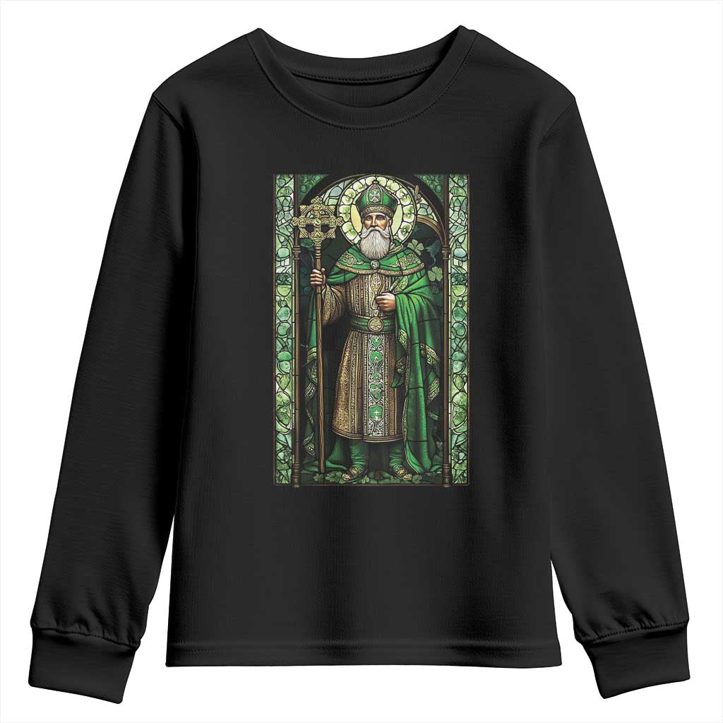 St. Patrick's Day Youth Sweatshirt Saint Patrick Art Aesthetic Stained Glass
