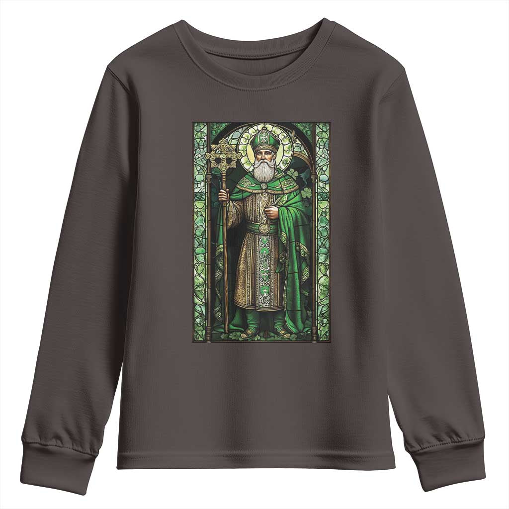 St. Patrick's Day Youth Sweatshirt Saint Patrick Art Aesthetic Stained Glass