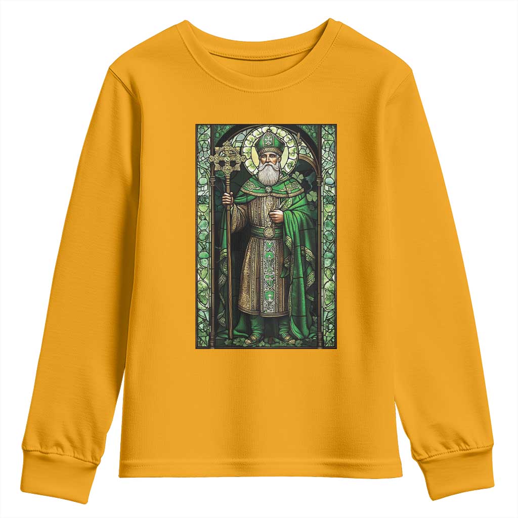 St. Patrick's Day Youth Sweatshirt Saint Patrick Art Aesthetic Stained Glass