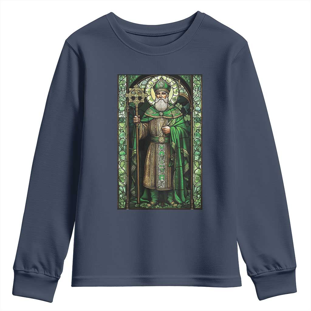 St. Patrick's Day Youth Sweatshirt Saint Patrick Art Aesthetic Stained Glass