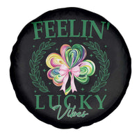 St. Patrick's Day Spare Tire Cover Feelin' Lucky Vibes Shamrock Coquette Bow