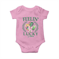 St. Patrick's Day Baby Onesie Feelin' Lucky Vibes Shamrock Coquette Bow