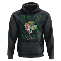 St. Patrick's Day Hoodie Feelin' Lucky Vibes Shamrock Coquette Bow