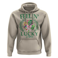 St. Patrick's Day Hoodie Feelin' Lucky Vibes Shamrock Coquette Bow