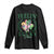 St. Patrick's Day Long Sleeve Shirt Feelin' Lucky Vibes Shamrock Coquette Bow