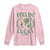 St. Patrick's Day Long Sleeve Shirt Feelin' Lucky Vibes Shamrock Coquette Bow