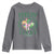 St. Patrick's Day Youth Sweatshirt Feelin' Lucky Vibes Shamrock Coquette Bow