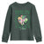 St. Patrick's Day Youth Sweatshirt Feelin' Lucky Vibes Shamrock Coquette Bow