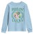 St. Patrick's Day Youth Sweatshirt Feelin' Lucky Vibes Shamrock Coquette Bow