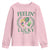 St. Patrick's Day Youth Sweatshirt Feelin' Lucky Vibes Shamrock Coquette Bow