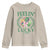St. Patrick's Day Youth Sweatshirt Feelin' Lucky Vibes Shamrock Coquette Bow