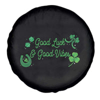 St. Patrick's Day Spare Tire Cover Good Luck And Good Vibes Shamrock Coquette Bow