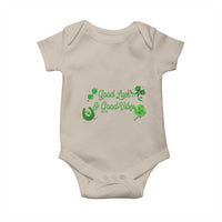 St. Patrick's Day Baby Onesie Good Luck And Good Vibes Shamrock Coquette Bow