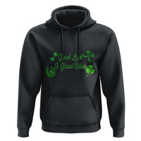 St. Patrick's Day Hoodie Good Luck And Good Vibes Shamrock Coquette Bow